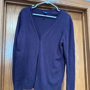 GAP V-Neck Sweater in Deep Purple